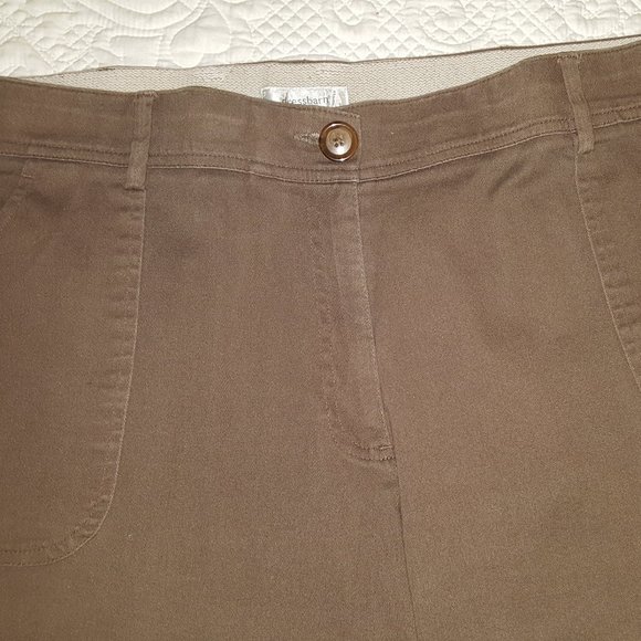 Dress Barn Woman Dark Khaki Cropped Pants Size 22W - Picture 3 of 6